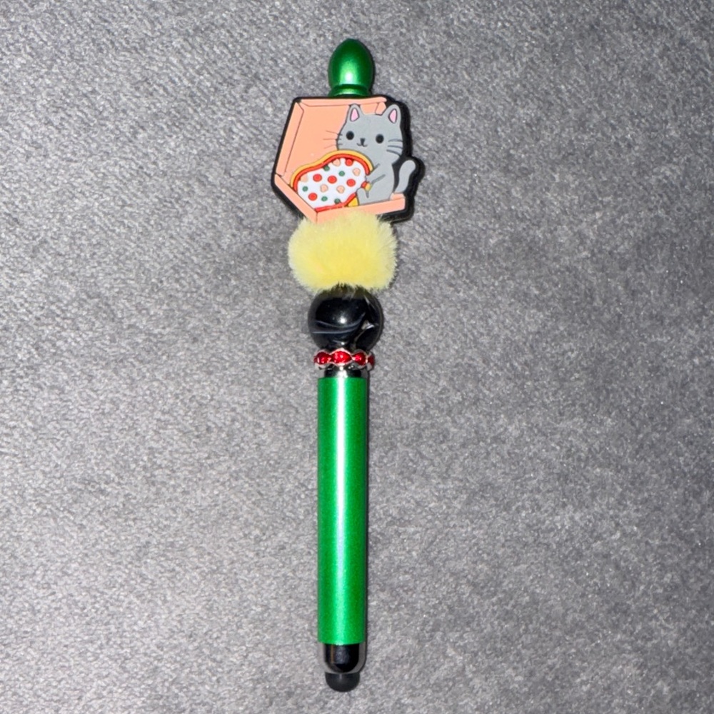 Green Pizza Cat Stylus Pen